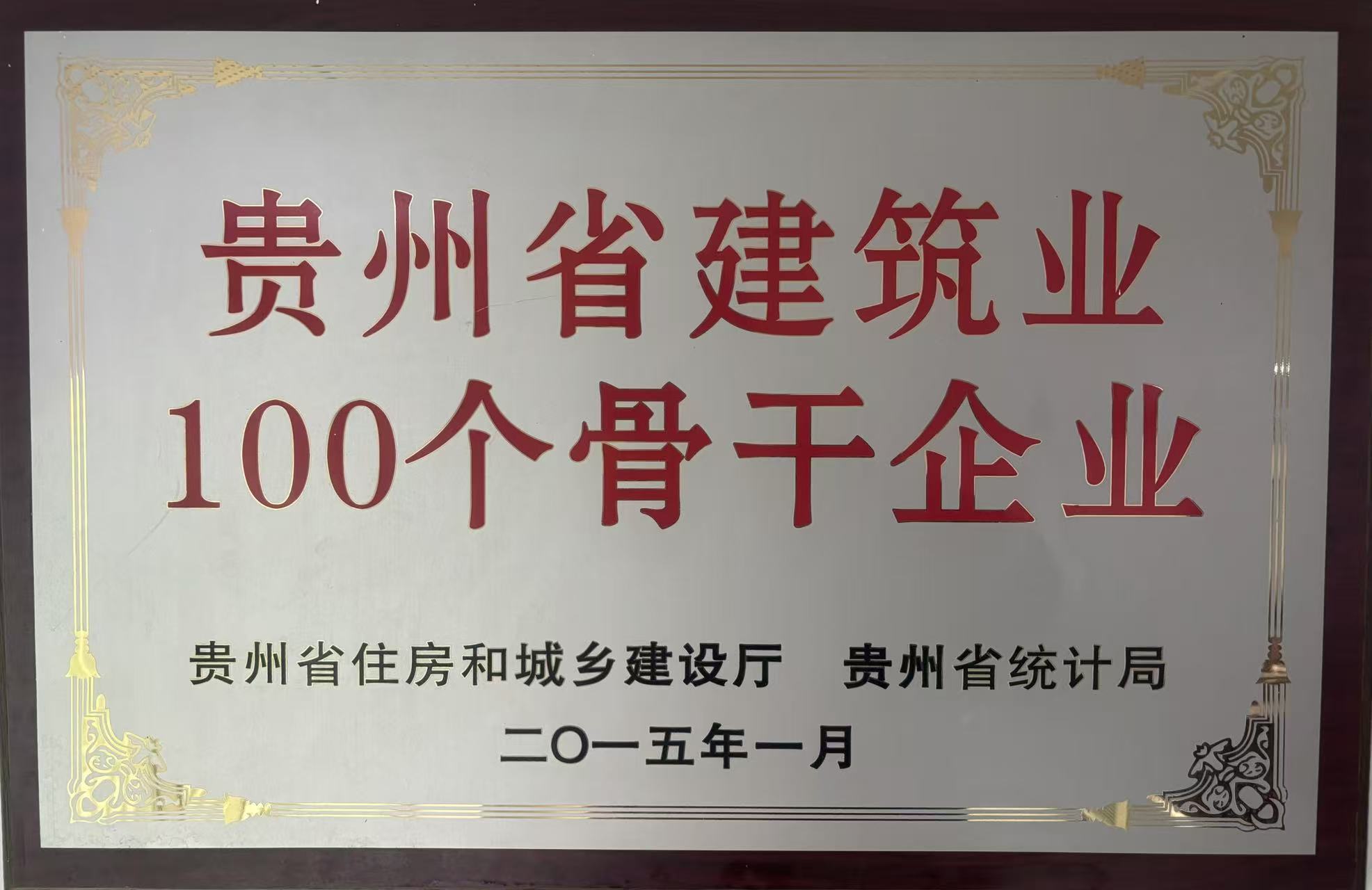 贵州省建筑业 100 个骨干企业